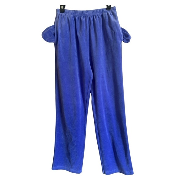 Vintage Tracksuit Pantsuit DRAPER’S & DAMON’S Velour Blue Medium Balletcore - Picture 5 of 11